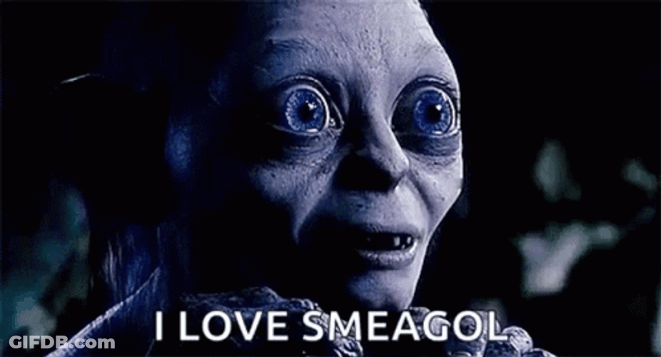 I Love Smeagol Surprised Look GIF