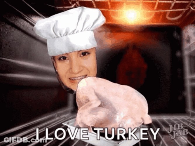 I Love Thanksgiving Turkey Dancing GIF
