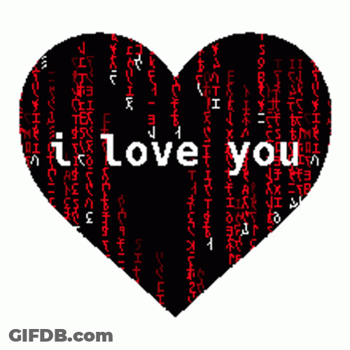 I Love U Adorable Heart Falling Letters Sticker GIF