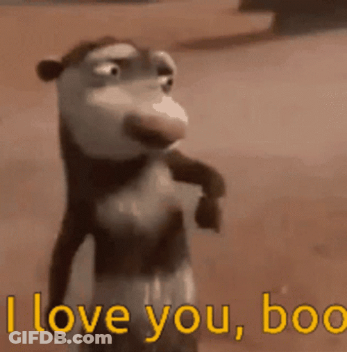 I Love U Boo Mice Character Cartoon GIF