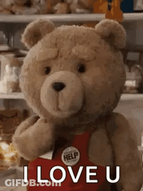 I Love U Flying Kiss Ted GIF