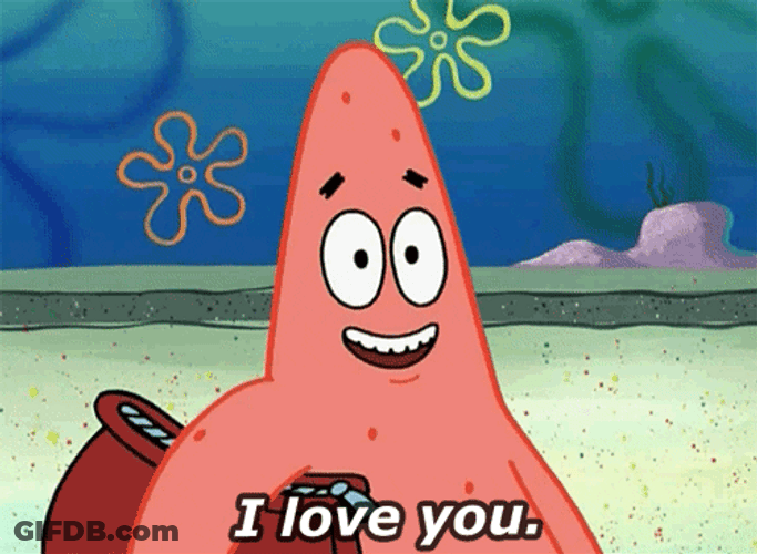 I Love U Funny Patrick Star GIF