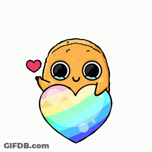 I Love U Heart Chicken Nugget Cartoon GIF
