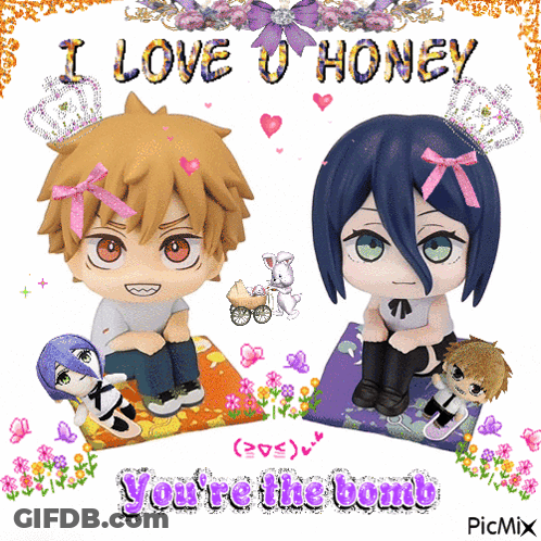 I Love U Honey Greeting Card GIF