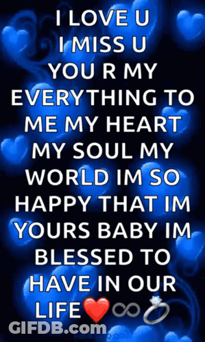 I Love U I Miss U You're My Everything Poster GIF