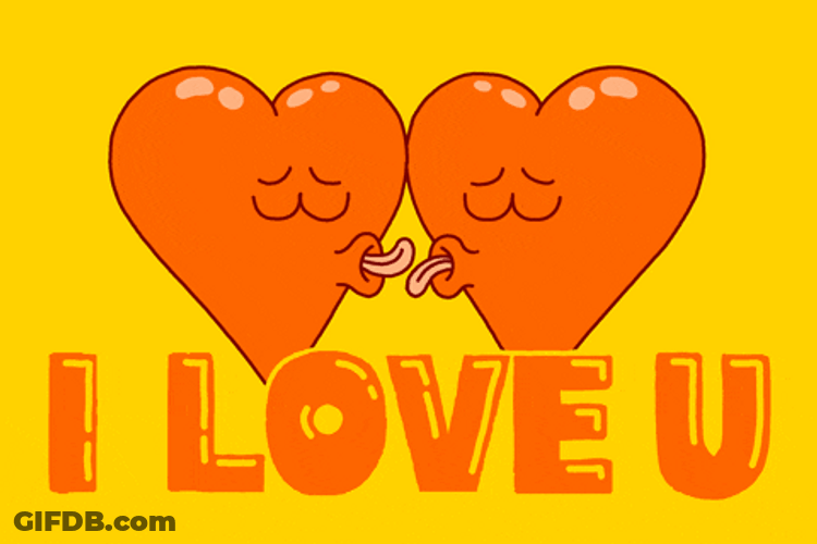 I Love U Kiss Hearts GIF