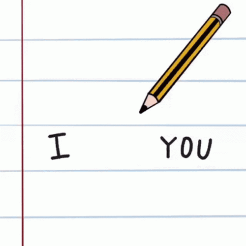I Love U Pencil Drawing Sticker GIF