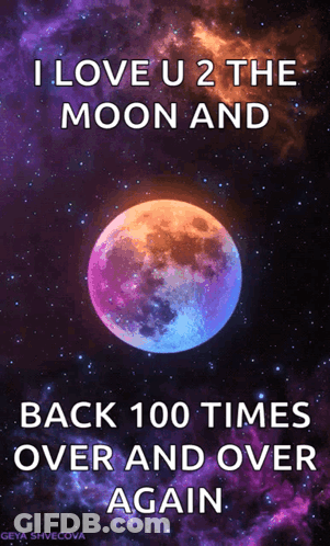 I Love U2 Moon And Back Poster GIF