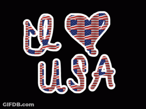 I Love USA Heart Sign GIF
