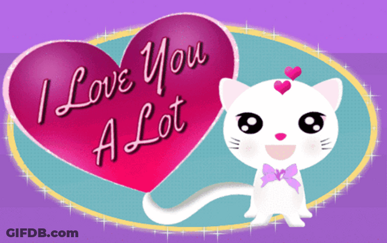 I Love You A Lot Cute Cat GIF