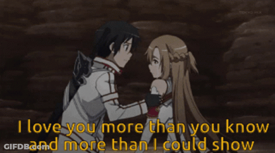 I Love You Anime Kirito And Asuna GIF