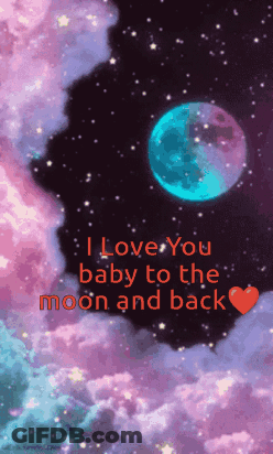 I Love You Baby To The Moon And Back In Red GIF