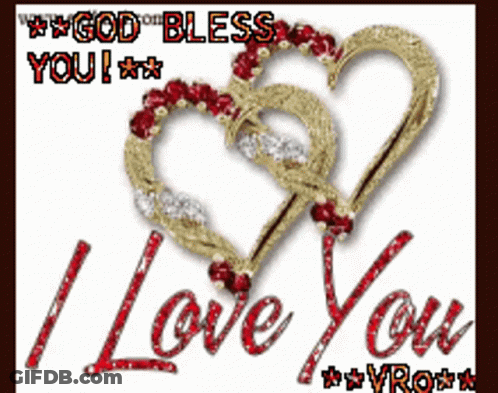I Love You Card With Two Hearts GIF