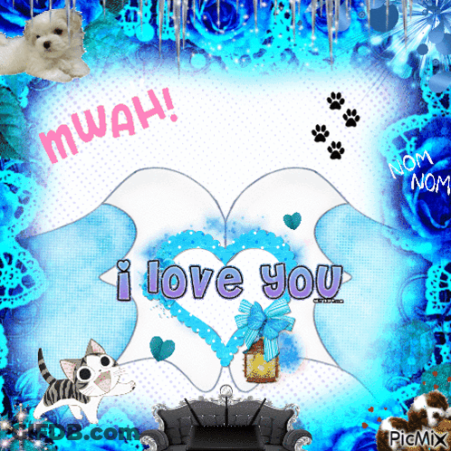 I Love You Cat And Dog GIF
