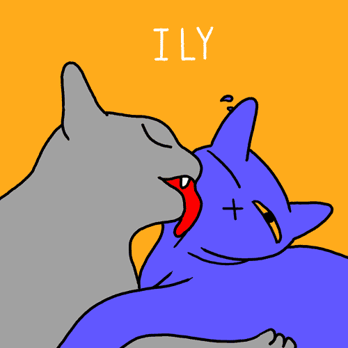 I Love You Couple Cat GIF