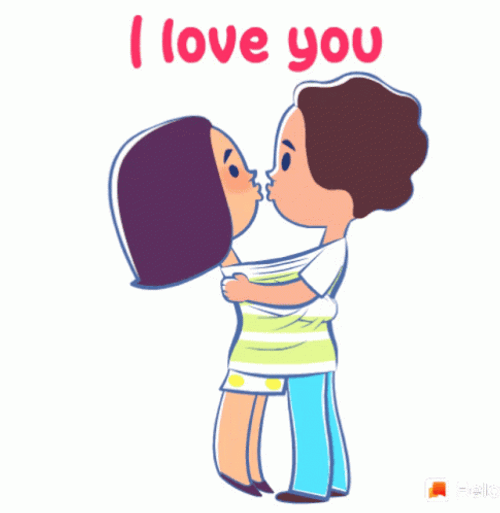 I Love You Couple Kiss GIF