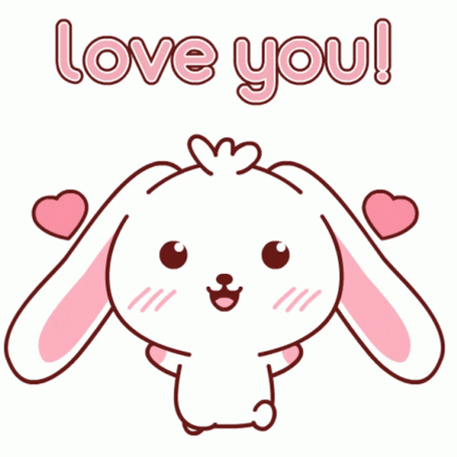 I Love You Cute Rabbit Cheer GIF