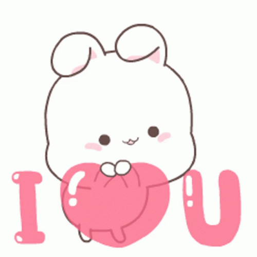 I Love You Cute Rabbit Heart GIF