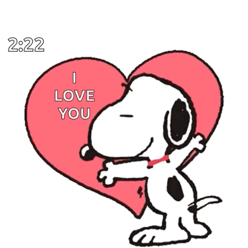 I Love You Cute Snoopy Hugging Heart GIF