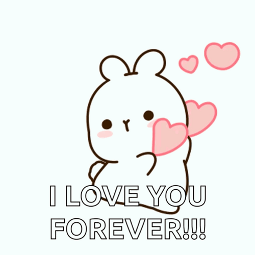 I Love You Forever Cute Rabbit GIF