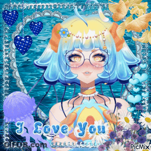 I Love You Girl With Jellyfish GIF