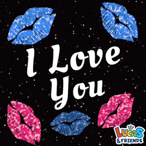 I Love You Glittery Kiss GIF
