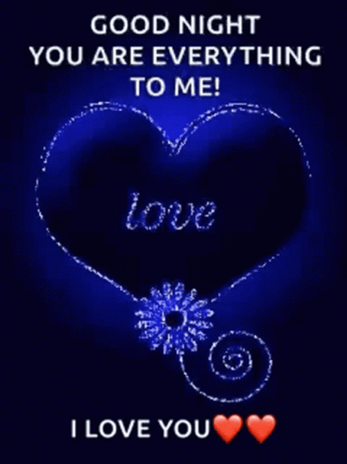 I Love You Good Night Glistening Heart GIF