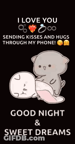 I Love You Good Night Kisses Hugs Sweet Dreams GIF
