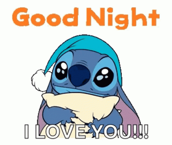 I Love You Good Night Sleepy Stitch GIF
