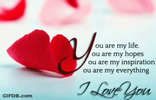I Love You Greeting Card With Petals GIF