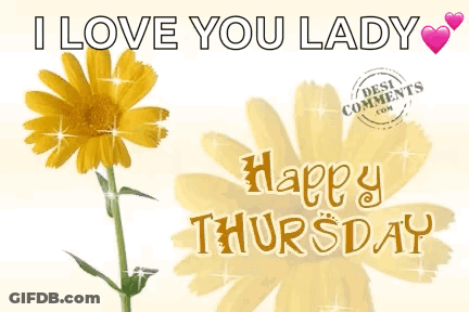 I Love You Happy Thursday Lady Yellow Flower GIF