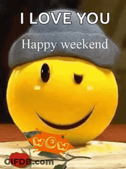 I Love You Happy Weekend Winking Emoji GIF