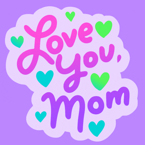 I Love You Mom Cute Purple Greetings GIF