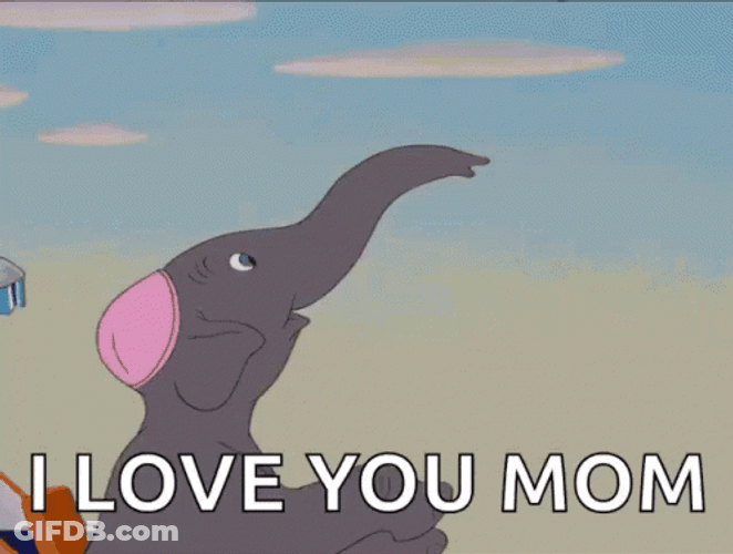I Love You Mom Elephant Hug GIF