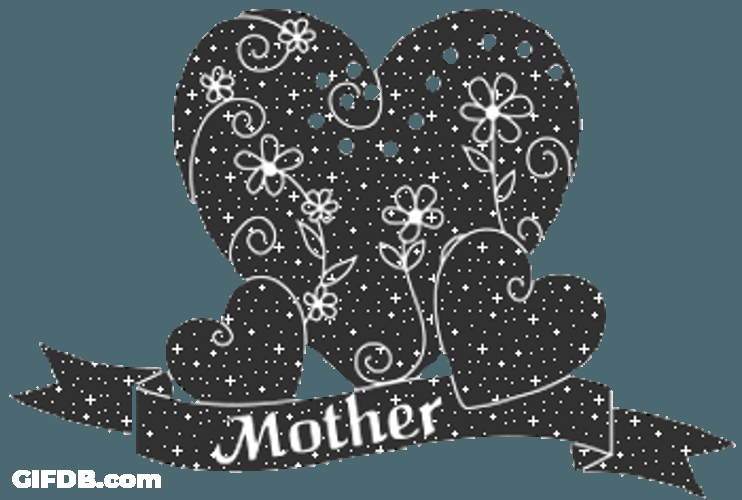 I Love You Mom Sparkling Black Heart GIF