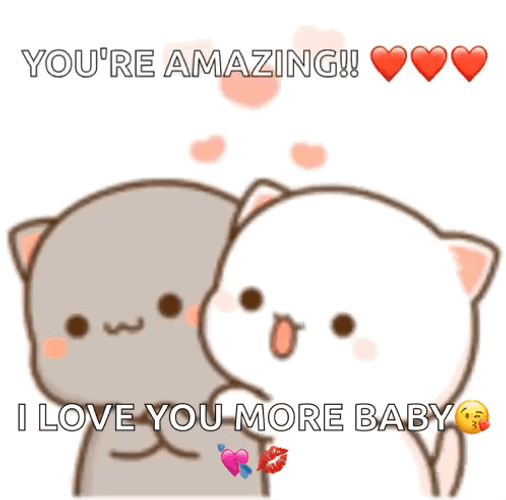 I Love You More Baby Cute Cat GIF