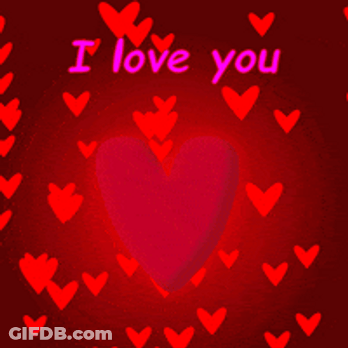 I Love You My Love Floating Hearts GIF