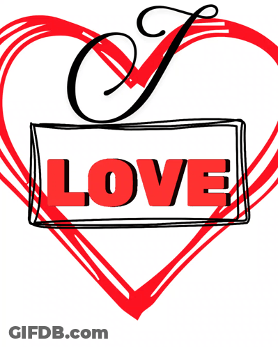 I Love You Poster With Heart GIF