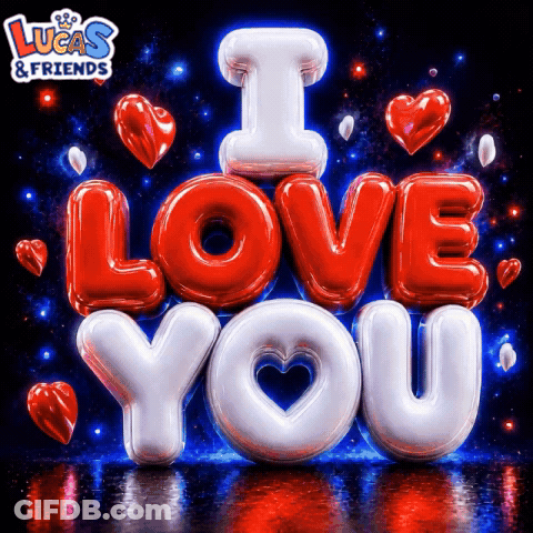 I Love You Poster With Hearts GIF