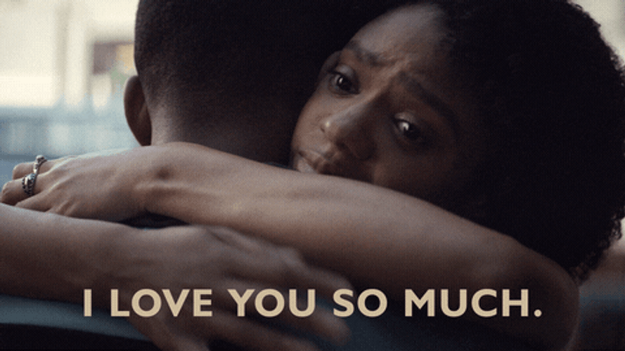 I Love You So Much Couple Big Hug GIF