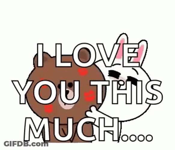 I Love You This Much Bunny Bear GIF