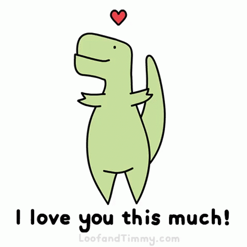 I Love You This Much Cute Dinosaur Doodle GIF