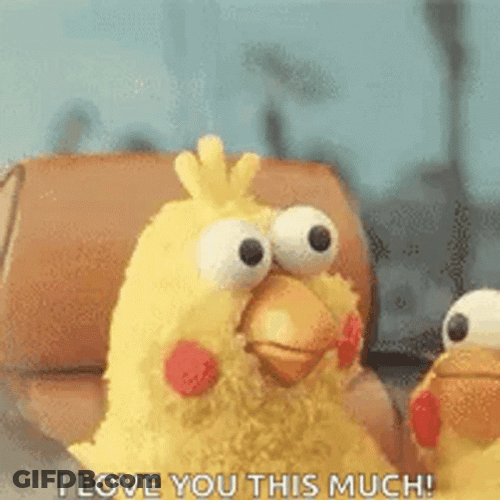I Love You This Much Puppet Chicken GIF
