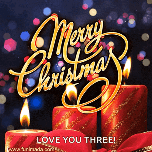 I Love You Three Christmas Card GIF