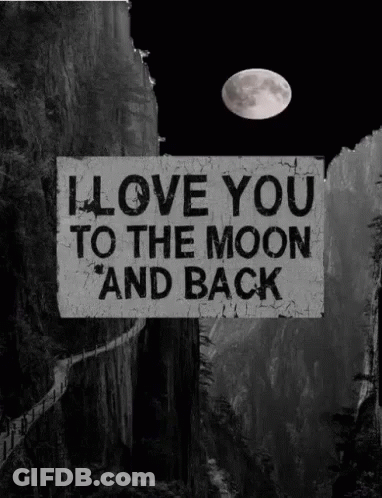 I Love You To The Moon And Back Sign GIF