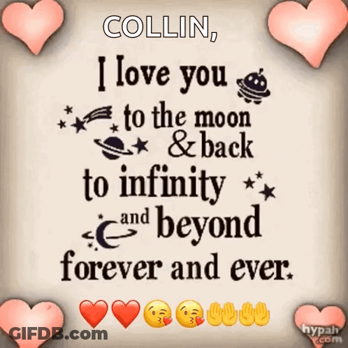 I Love You To The Moon And Back To Infinity And Beyond Poster GIF
