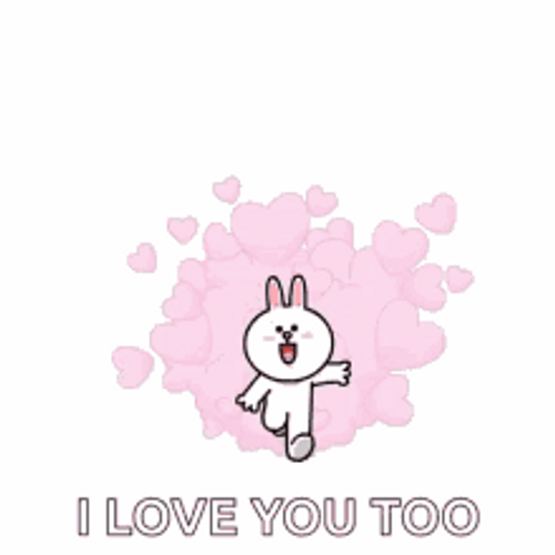 I Love You Too Cony Line Friends Kiss GIF