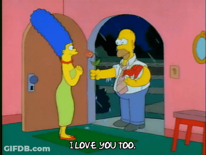 I Love You Too Marge Homer Simpson Kiss GIF