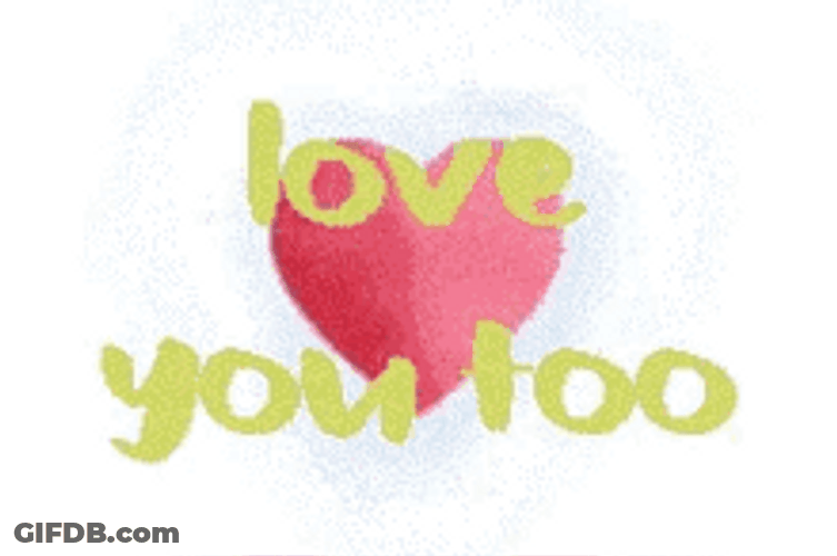 I Love You Too Red Beating Heart Animation GIF
