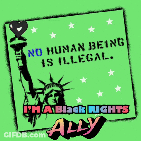 I'm A Black Rights Ally Statue Of Liberty Poster GIF